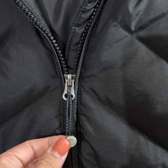 Eddie Bauer Black Quilted Coat with Faux Fur Hood - Picture 8 of 16